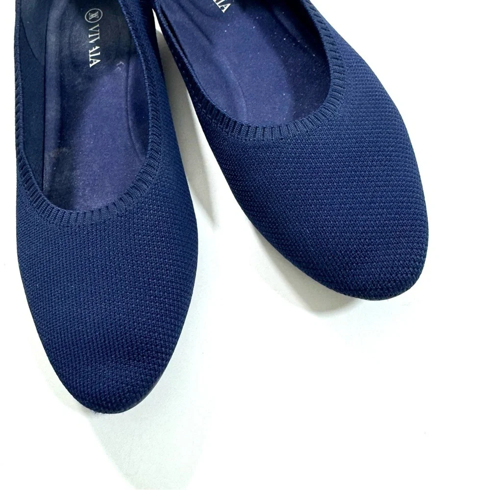 Vivaia Tamia 2.0 Almond Toe Ballet Flats Blue